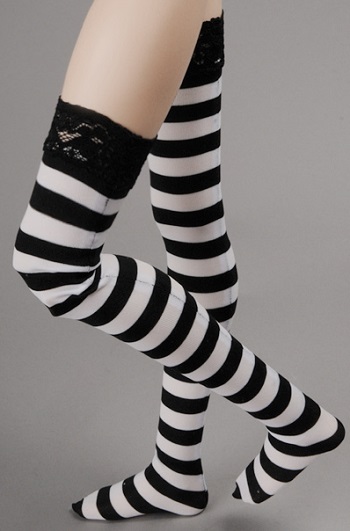 SD - RRopia Striped Band Stockings (BW)